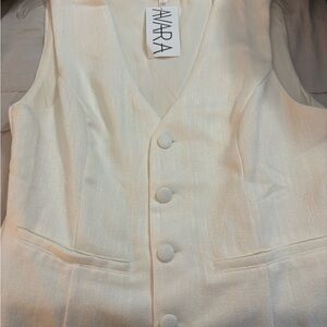 White Button-Up Vest